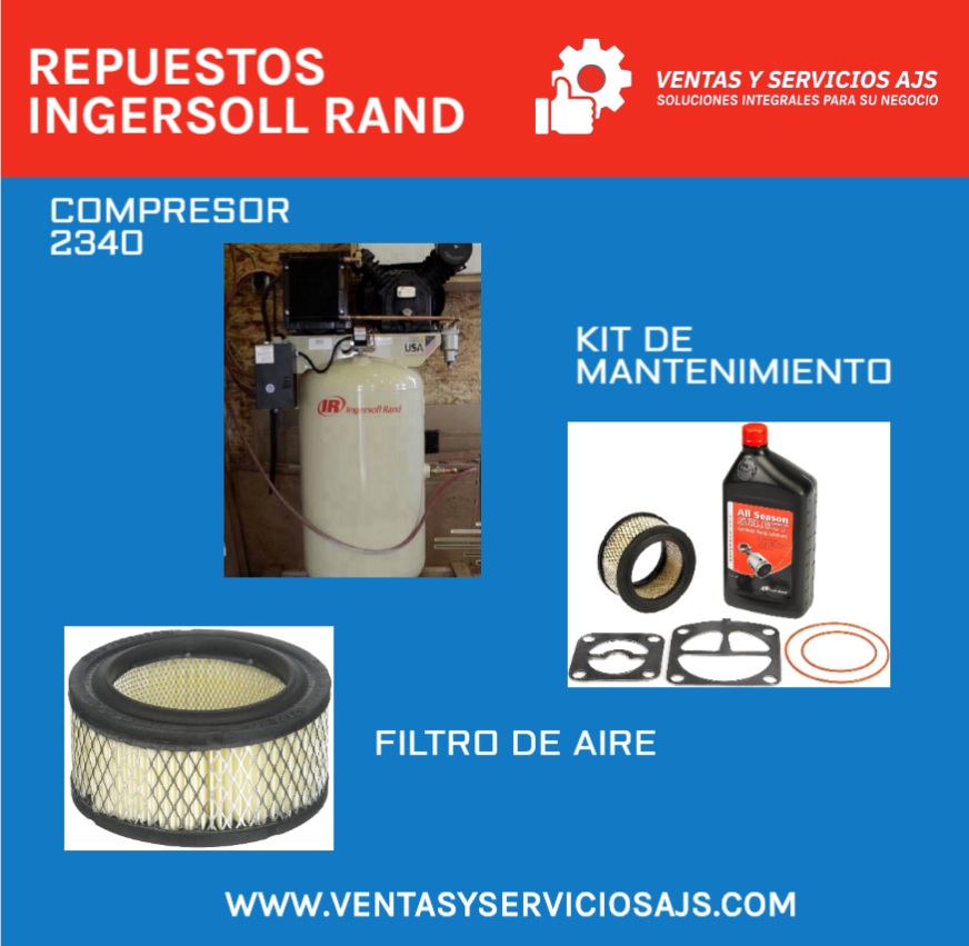Compresor 2340 Ingersoll Rand partes kit de mantenimiento filtro de aire Panama Protega su inversión