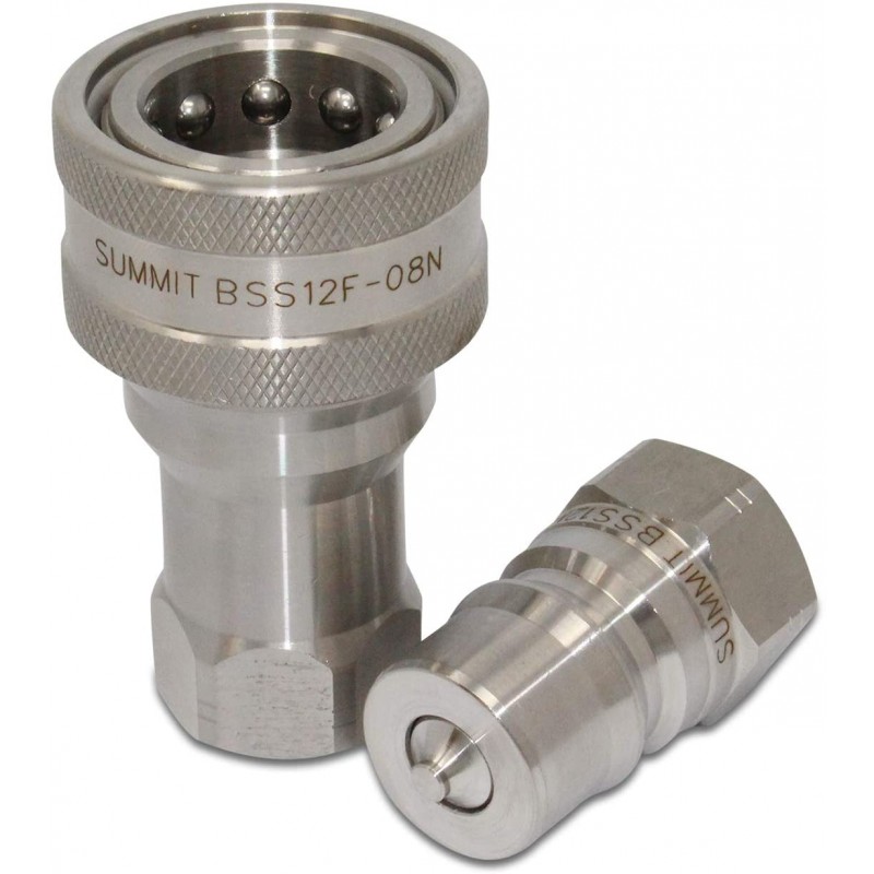 1/2" NPT Juego de acoplador hidráulico de desconexión rápida de acero inoxidable de 1/2 "NPT ISO 7241-B